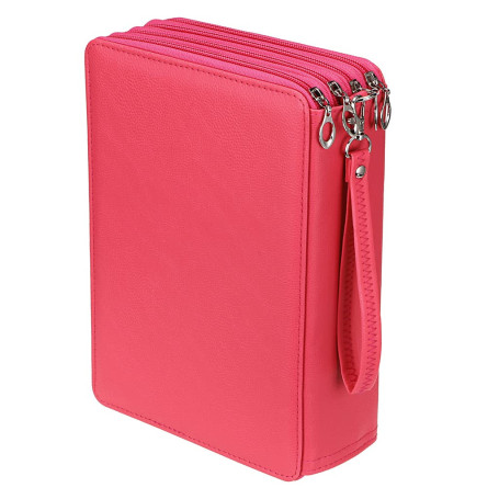 SUMNACON 200 Trousse de Crayon, Sac à Crayon Couleur pour Dessinateur Professionnelle ou Amateur en PU Cuir (Rouge) Pas de Crayo