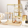 Rilime Présentoir à Bijoux, Porte Bijoux Femme Porte Boucle d'Oreille à 4 Niveaux, Présentoir Collier avec Plateau et Crochets p
