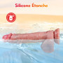 Gode Vibro-masseur Va et Vient Sex Toys - Gode Xxl Réaliste Large Sex Toýs Femme avec Chauffage et 7x7 Modes Poussée et Vibrati