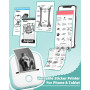 Memoking Mini Imprimante Thermique Portable - T02 Machine à Autocollants Mini Printer sans Encre Poche Imprimante Bluetooth de p