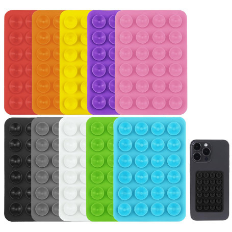 WOLMIK Lot de 10 supports à ventouse pour téléphone – Multicolore, compatible avec les coques et les surfaces lisses, support de