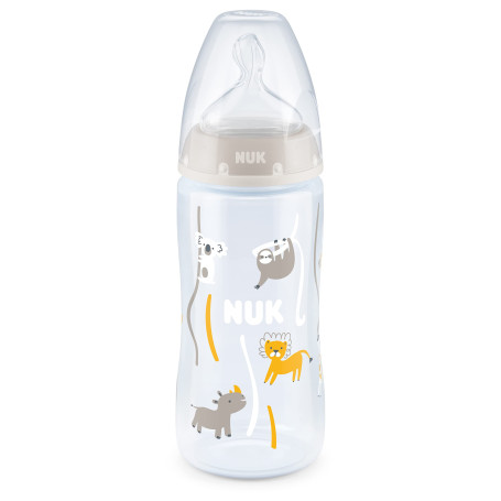 NUK First Choice+ Biberon, pour bébé de 6 à 18 mois, contrôle de la température, contrôle du flux, valve anti-colique, 300 ml, s