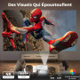 Videoprojecteur 4K【App Intégrée/1600 ANSI/Auto Focus/Keystone】 Dolby Audio 1080P Natif Projecteur Video, avec HDMI eARC, WiFi6, 
