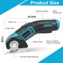 Flintronic Ciseaux Électriques Sans Fil, Cutter Rotatif Électrique avec 2 Lames, Ciseaux Electrique Tissu Couture avec Verrouill