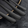 BEWOS 24 pièces Ensemble de couverts noir mat de haute qualité en acier inoxydable, couverts set fourchettes, couteaux, cuillère