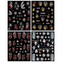 JMEOWIO 3D Noel Stickers Ongles Nail Art, Autocollants Ongles Autoadhésif 5D Deco Ongle Nail Art Design Manucure 4 Feuilles