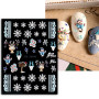 JMEOWIO 3D Noel Stickers Ongles Nail Art, Autocollants Ongles Autoadhésif 5D Deco Ongle Nail Art Design Manucure 4 Feuilles