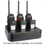 Retevis RT24 Talkie Walkie, Rechargeable Talkies-Walkies avec Chargeur à Six Voie, PMR446 sans Licence 16 Canaux CTCSS/DCS, Talk