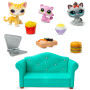 Littlest Pet Shop - Pack spécial dîner 3 Animaux et Accessoires - Littlest Pet Shop LPS Chats Plateau Sushi - Coffret Jouet Mini
