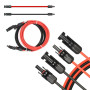 Rallonge de câble Solaire des Deux côtés Rouge/Noir 4 mm² avec fiche 2 x 1 m