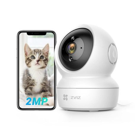 EZVIZ C6N Caméra Surveillance WiFi Intérieure 1080p, Caméra Bébé Pan/Tilt à 360°, 2.4Ghz, Vision Nocturne Intelligente avec Smar