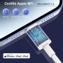 Chargeur iPhone,2Pack Chargeur Rapide de 20W Adaptateur avec 2M&3M [Certifié Apple MFi ] USB-C de données Lightning Cordon de Ch