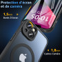 Kuaguozhe Magnétique Coque pour iPhone 13 avec 2 Verre Trempé, Compatible avec MagSafe, Protection Antichoc Coque Etui Mat Arriè