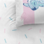 Disney Stitch Stripe Parure de Lit Enfant | 100% Coton | OEKO-TEX | Housse de couette 140x200cm + Taie d'oreiller 63x63cm | Impr