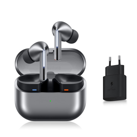 Samsung Galaxy Buds3 Pro, Écouteurs sans Fil, Réduction Active de Bruit, Bluetooth, Argent, Audio 360, Galaxy AI, Chargeur Secte