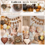 Anniversaire 1 An Decoration Garcon, Ballon Joyeux Anniversaire avec Ballons Marron Bohème, Bannière Happy Birthday, Ballons Ann