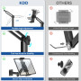 KDD Support Tablette Mural avec Bras Extensible Réglable, Support Mural pour iPad Pivotant à 360° avec Base Métallique, Compatib
