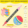 Lyuvie 176 Couleurs Feutre Acrylique,88 Pcs Acrylic Paint Marker Marqueur Peinture Acrylique Pointe Brush pour Roche Tissu Pierr
