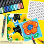 Lyuvie 176 Couleurs Feutre Acrylique,88 Pcs Acrylic Paint Marker Marqueur Peinture Acrylique Pointe Brush pour Roche Tissu Pierr