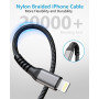 BLITEZZ Recharge Rapide pour Cable iPhone 3M, [Certifié MFi] Fil Chargeur Apple Cable USB vers Lightning Nylon Tressé Câble Appl