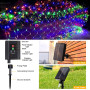 LED Solaire Guirlande Lumineuse, 1.5x1.5M Guirlande Lumineuse Filet, 96 LEDs 8 Modes Étanche Extérieure Maille Lumineuse avec Té