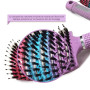 Brosse Cheveux demelante Magique [ 2 Brosses Arc-en-Ciel Rose + Bleu - NE TIRE PAS ] Poil de Sanglier 100% Naturelle - Pour démê
