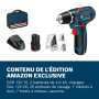 Bosch Professional 12V System perceuse-visseuse sans-fil GSR 12V-15 (avec 2 batteries 2,0 Ah, chargeur, set d’accessoires 39 piè