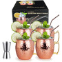 izdeel Verre Moscow Mule Tasses Cuivre Mug 550ml Verres pour Cocktail, Rhum, Boissons Froides, Maison, Bar, Fête, La Saint Valen