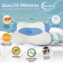 SOLAURENT Oreiller Ergonomique Cervical - Orthopédique - Cervical - Oreiller - Mémoire de Forme - Coussin Ergonomique Cervical -