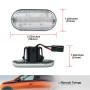 Nslumo Feux de position latéraux à LED pour Clio Espace Twingo Clignotants Lampe de position latérale Lentille transparente-2 pi