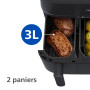 Philips Airfryer Série 5000 - Air Fryer double panier avec cuisson vapeur, 9L, RapidAir, 19 modes de cuisson, jusqu'à 90% de mat
