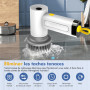Brosse de nettoyage électrique, Spin Scrubber pour salle de bain et joints, brosse de nettoyage pour la maison avec 5 têtes de b