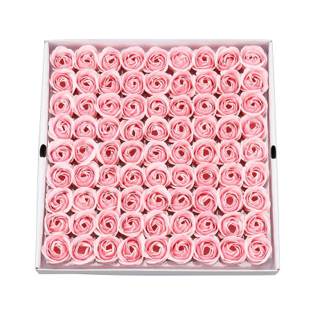 Lot de 81 savons en forme de fleur de rose - Savon parfumé à l'huile essentielle de plantes - Cadeau pour anniversaire, mariage,