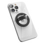 Encased Support magnétique pour téléphone (compatible avec MagSafe) Anneau fin en silicone pour iPhone (Noir)