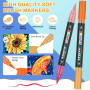 Lyuvie 220 Couleurs Feutre Acrylique,110 Pcs Acrylic Paint Marker Marqueur Peinture Acrylique Pointe Brush pour Roche Tissu Pier