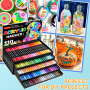 Lyuvie 220 Couleurs Feutre Acrylique,110 Pcs Acrylic Paint Marker Marqueur Peinture Acrylique Pointe Brush pour Roche Tissu Pier