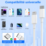 ZMHPJQ Câble USB C Lightnning 2M-Lot de 2 [Certificat MFi] Rapide Type C Câble Charge Chargeur Type C Câble Chargeur pour iPhone