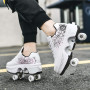 Chaussures à roulettes Unisexes Chaussures de Skate et Baskets 2 en 1 Qui se Transforment en Patins à roulettes Cadeau pour Enfa