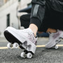 Chaussures à roulettes Unisexes Chaussures de Skate et Baskets 2 en 1 Qui se Transforment en Patins à roulettes Cadeau pour Enfa