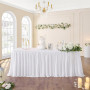 Blanche Polyester Jupe de Table Blanc Polyester Jupe de table Maille Moelleux Table de Plinthe pour la fête, mariage fête d'anni