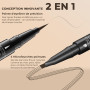 LAXISCREED Crayon Sourcil Waterproof Longue Tenue 2 en 1, Double Embout avec Crayon à Sourcil Microblading 4 Pointes et Eyeliner