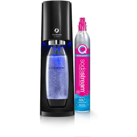 SodaStream E-TERRA Machine à Eau Pétillante et Soda Électrique | Pack 1 Bouteille 1L Compatible Lave-Vaisselle + 1 Recharge de G