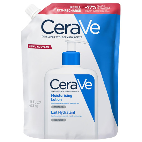 CeraVe - Lait Hydratant Corps et Visage - Peau Sèche à Très Sèche - 24H d’Hydratation en Continu - Acide Hyaluronique + 3 Cérami