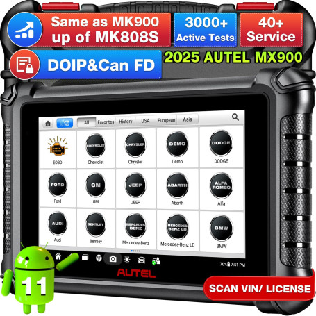 Autel MaxiCheck MX900 Valise Diagnostic Auto, 2025 Mêmes Fonctions Que MK900 MK900BT, Version Améliorée de MK808BT MK808S MX808S