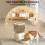 PUPPY KITTY Distributeur Croquettes Chat Automatique, Distributeur Croquettes Chat avec Bols en Acier Inoxydable, Connecté App, 