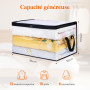 Lifewit Pack de 6 Sac de Rangement Transparent 60L, Sac Rangement Vetement en PVC, Housse de Couette Pliable avec Poignées, Boit