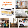 Lifewit Pack de 6 Sac de Rangement Transparent 60L, Sac Rangement Vetement en PVC, Housse de Couette Pliable avec Poignées, Boit