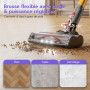 Aodebiao V16 Aspirateur Balai sans Fil 55Kpa/600W/80Mins, Aspirateur sans Fil Puissant, Écrans Tactiles LED, Mode Automatique, B