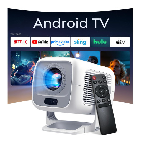 [Apps Intégrées | Native 4K FHD 1080P] 12000 Lumens Vidéoprojecteur avec WiFi 6 et Bluetooth 5.4 Mini Projecteur Rotation 270° A