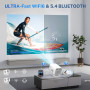 [Apps Intégrées | Native 4K FHD 1080P] 12000 Lumens Vidéoprojecteur avec WiFi 6 et Bluetooth 5.4 Mini Projecteur Rotation 270° A